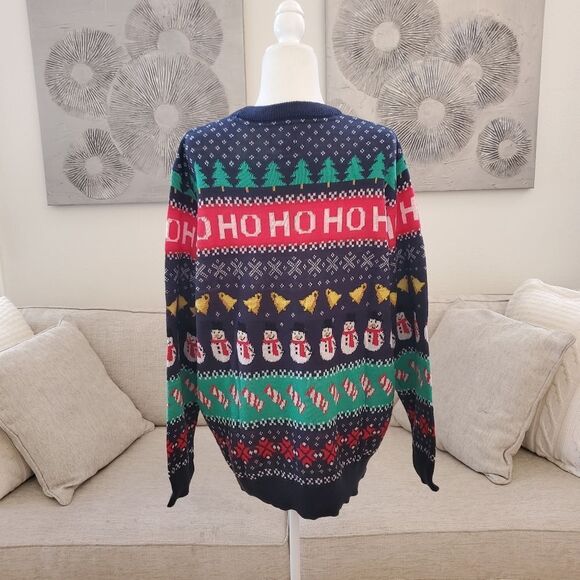 🎄 H&M 🎄 NEW! Festive Jacquard Knit Pullover Sweater - [Size XL] - Picture 6 of 11